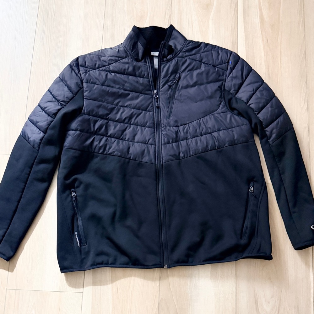 Champion Men's Black Quilted Hybrid Puffer Jacket